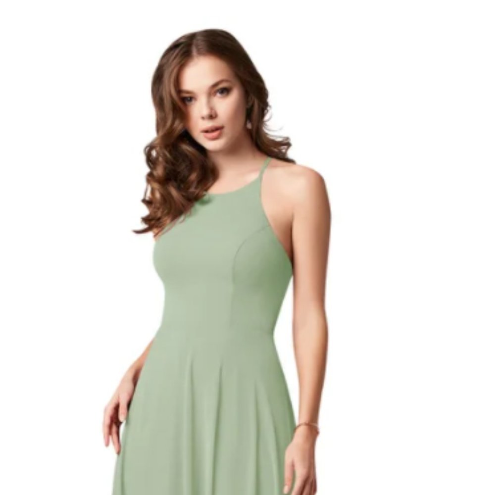 Bridesmaid Dress Azazie Celyn Size 10 Sage Green